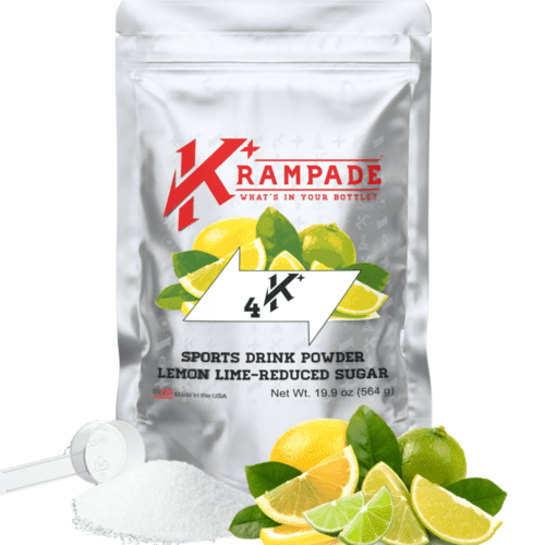 Krampade Original 4K Lemon Lime Reduced Sugar contains 4000mg potassium and 200mg sodium. Designed for instant cramp relief of all kinds of cramps including menstrual cramps, nighttime leg cramps, charlie horses, and athletic cramps. Stop active cramps instantly and keep cramps away.